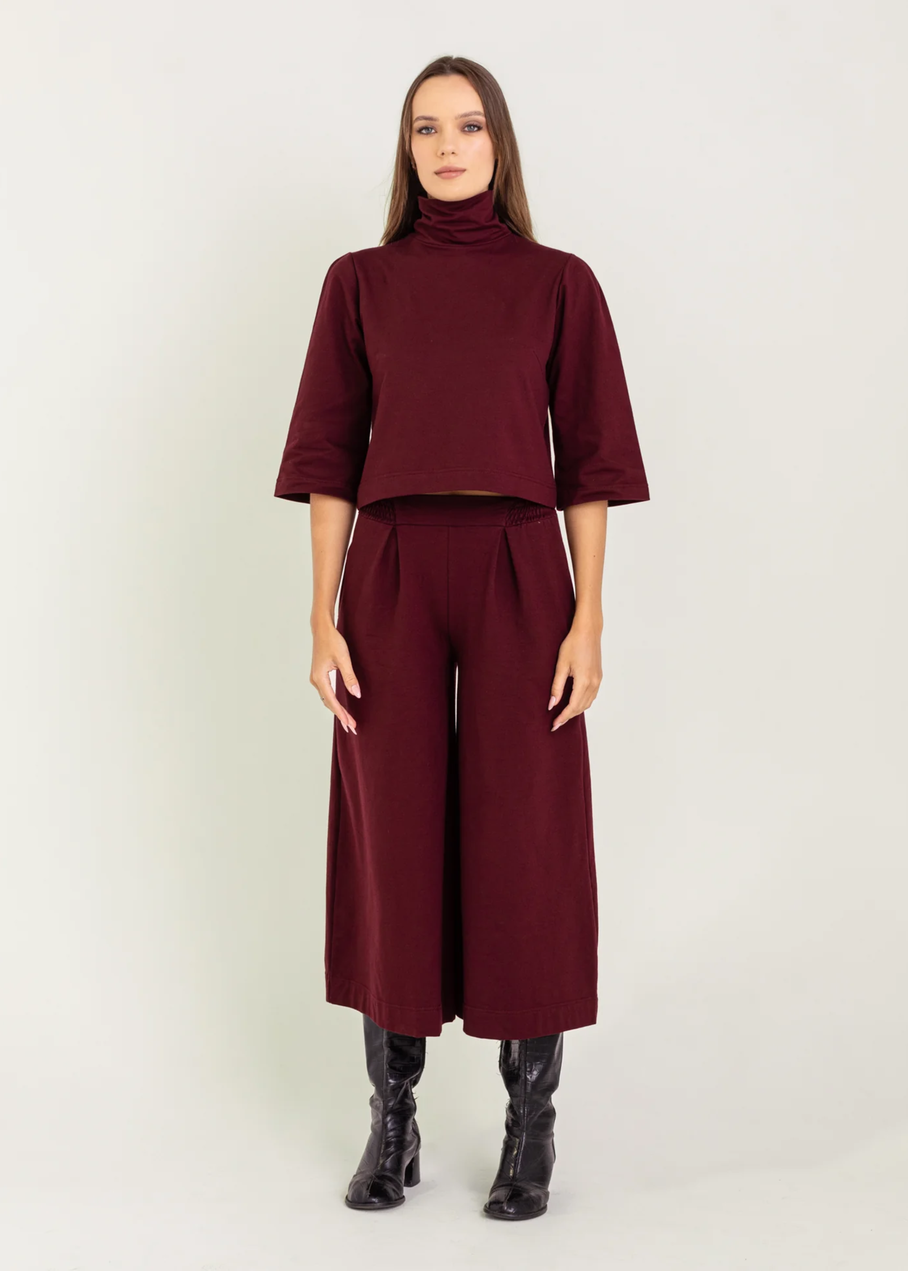 Batna top, oxblood