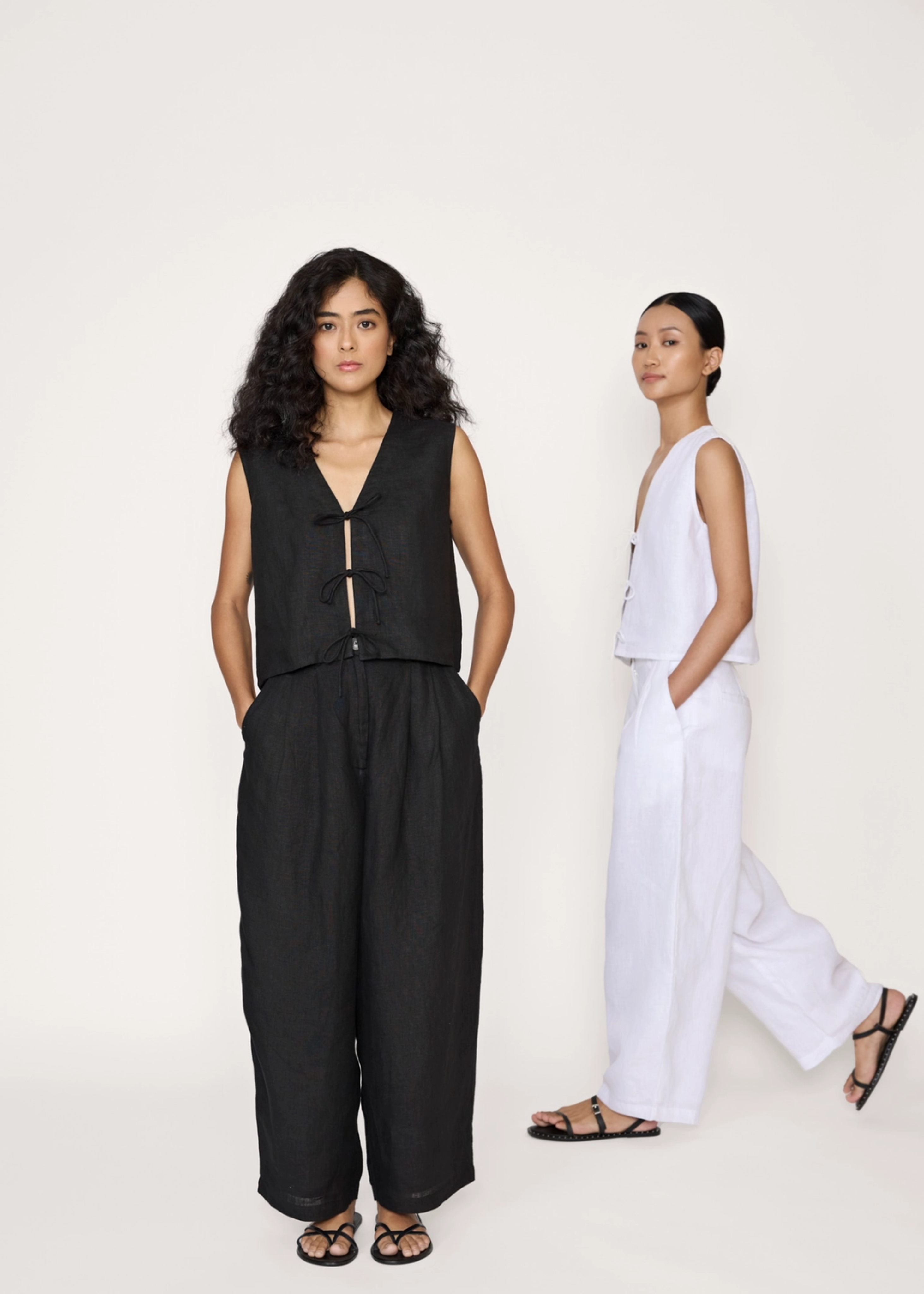 Boyfriend pant, white linen