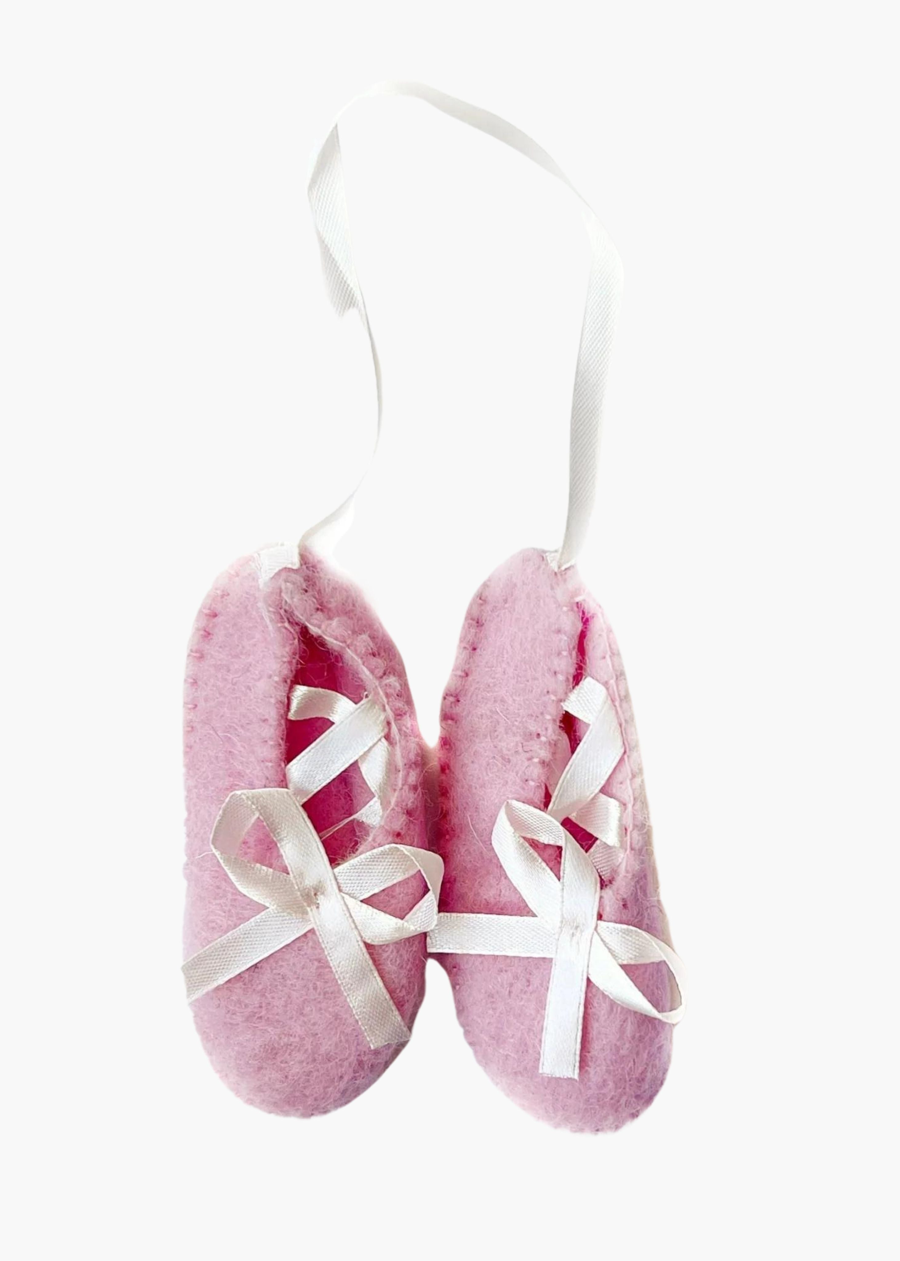 Pink ballet slippers felt ornament