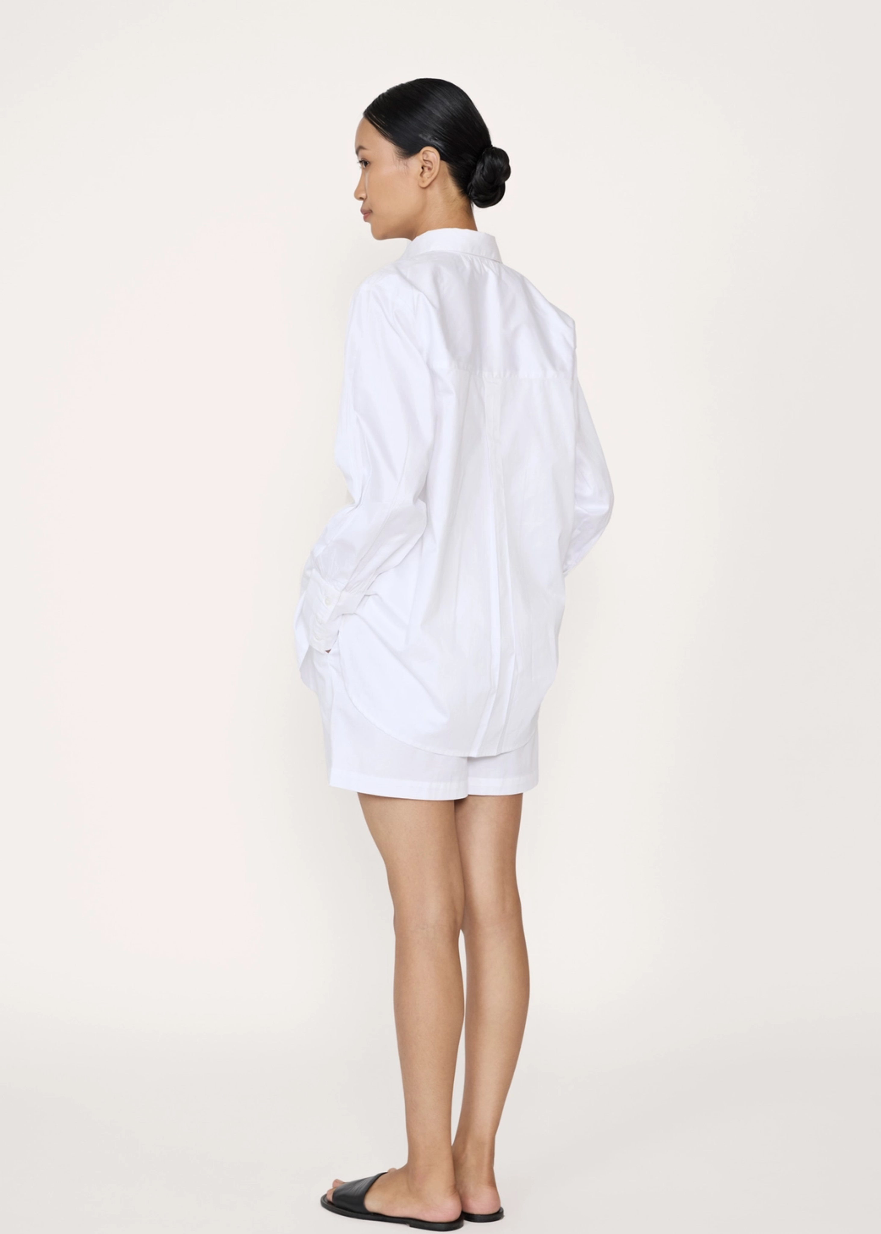 Drawstring short, white