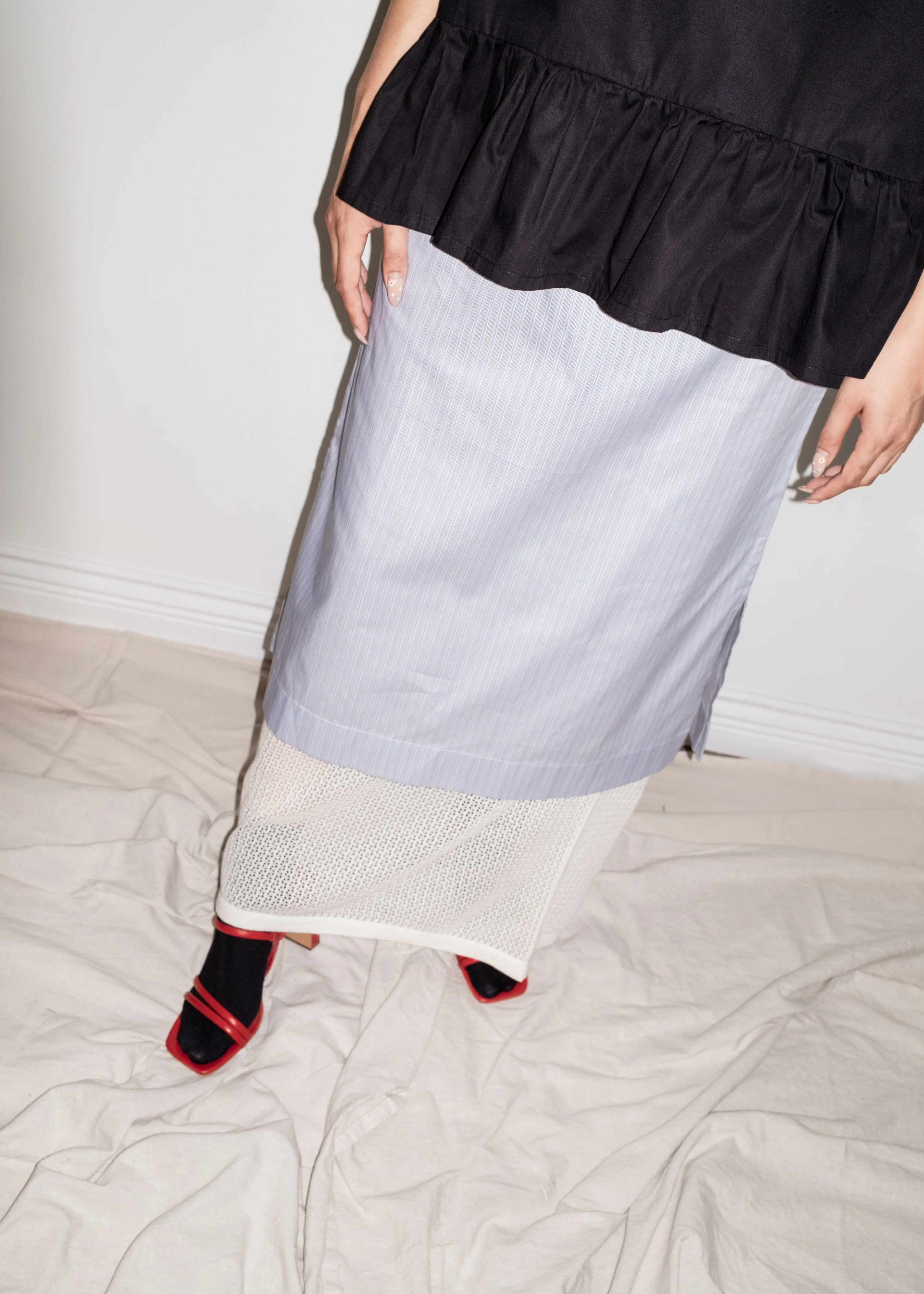 Cruz skirt, blue stripe