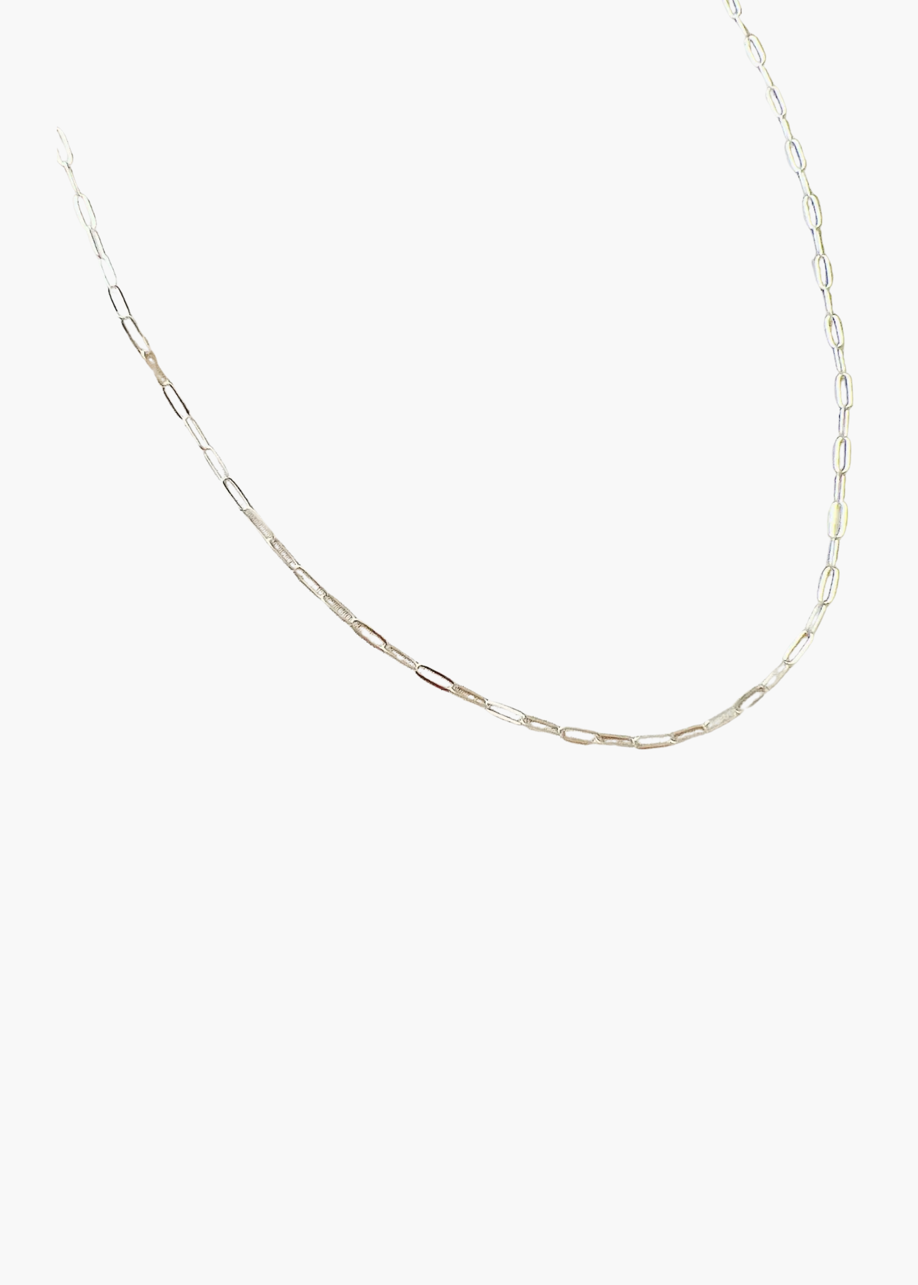 Rose paperclip chain, silver
